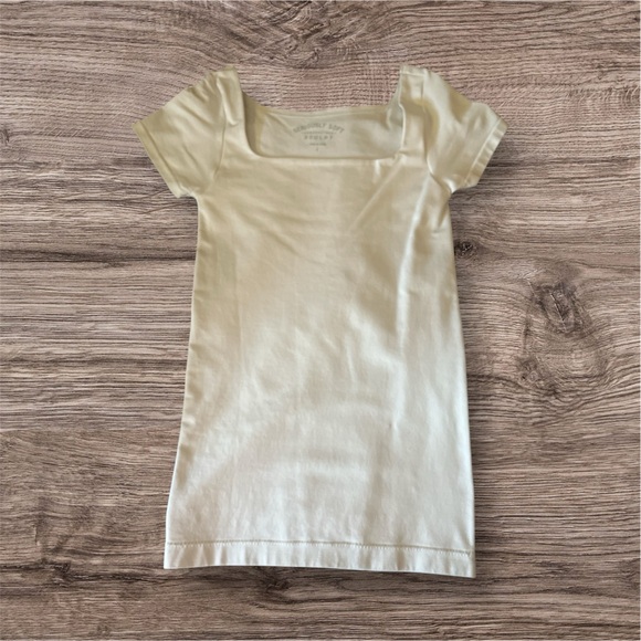 Aeropostale sculpt stretchy white square neck tee small - Picture 1 of 10